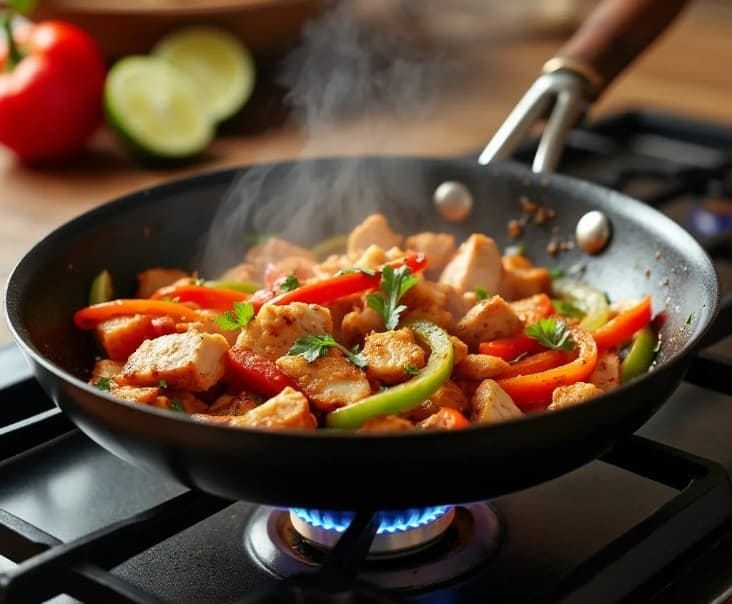 Chicken Fajitas Cooking