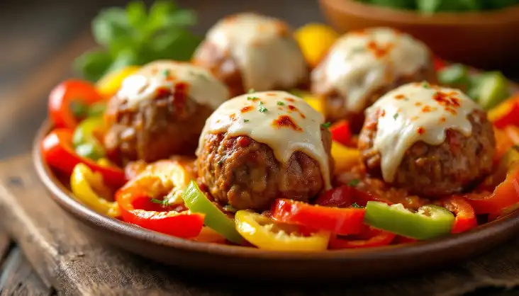 beef-meatballs-with-cheese-and-bell-pepper/